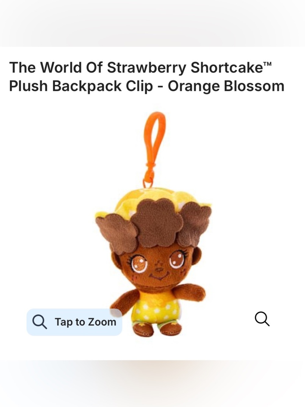 adidas Plush Backpack Clip - Brown & Yellow Strawberry Doll